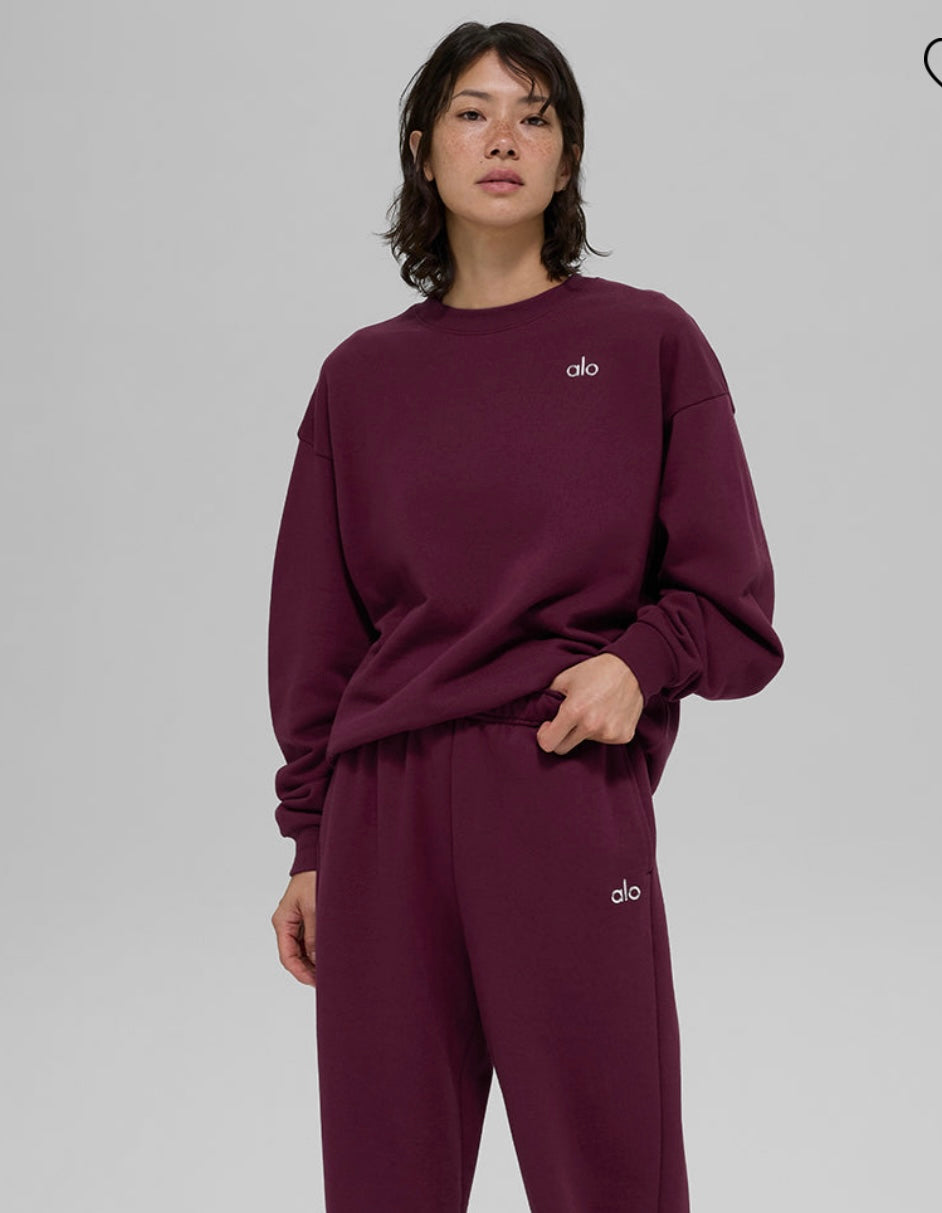 CozyLine Crewneck Sweater Burgundy